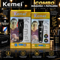 Combo Kemei Máquina + Patillera