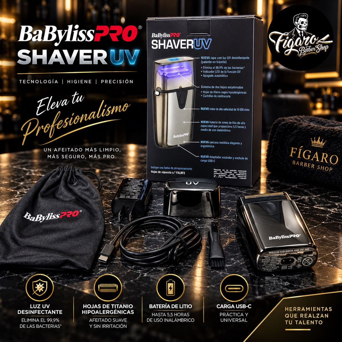 Shaver BaBylissPRO UV black