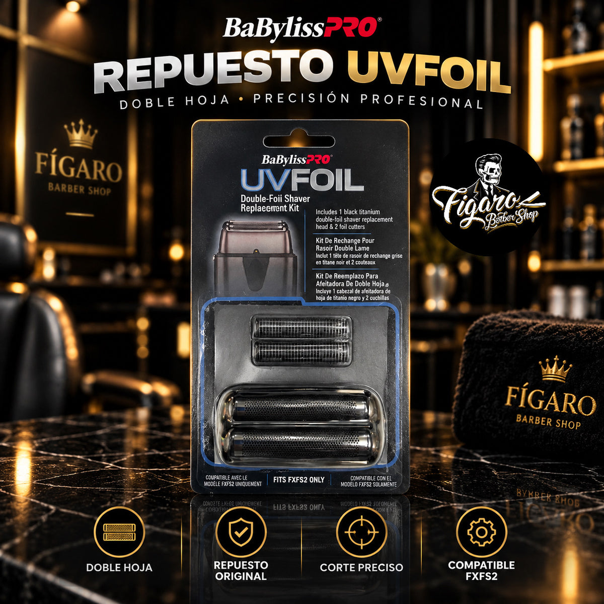 Repuesto BaBylissPRO UVFOIL Doble Hoja