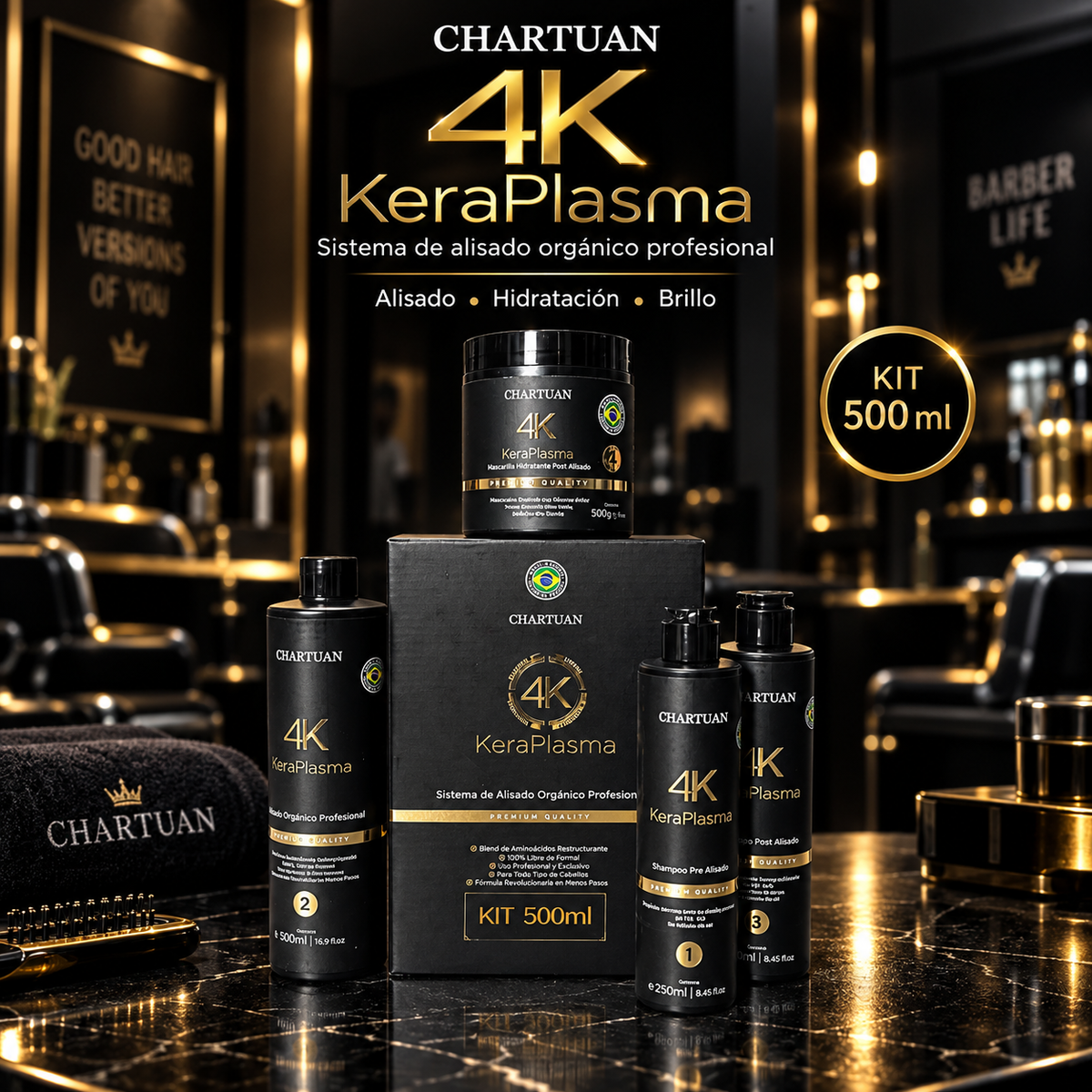 kit Keratina chartuan Brasileña 4k 500ml