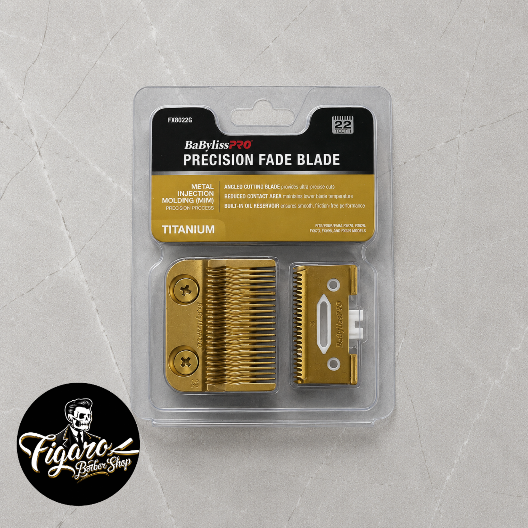 Cuchilla BaBylissPRO Precision Fade Blade FX8022G Titanium Gold